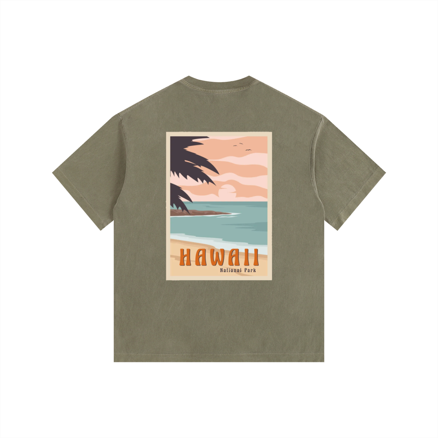 ELDR Washed Oversized T-Shirt - Hawaii Print