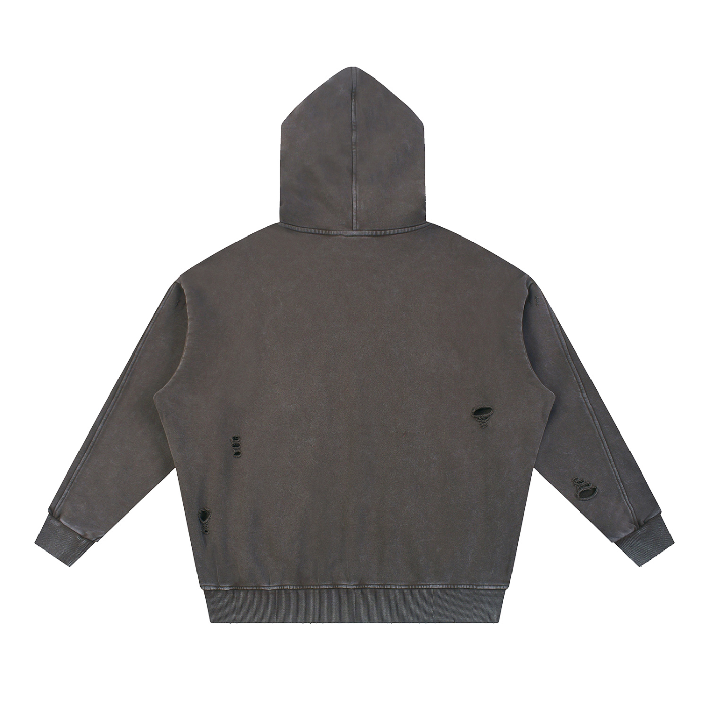 ELDR Snow Washed Distressed Panel Pocket Hoodie