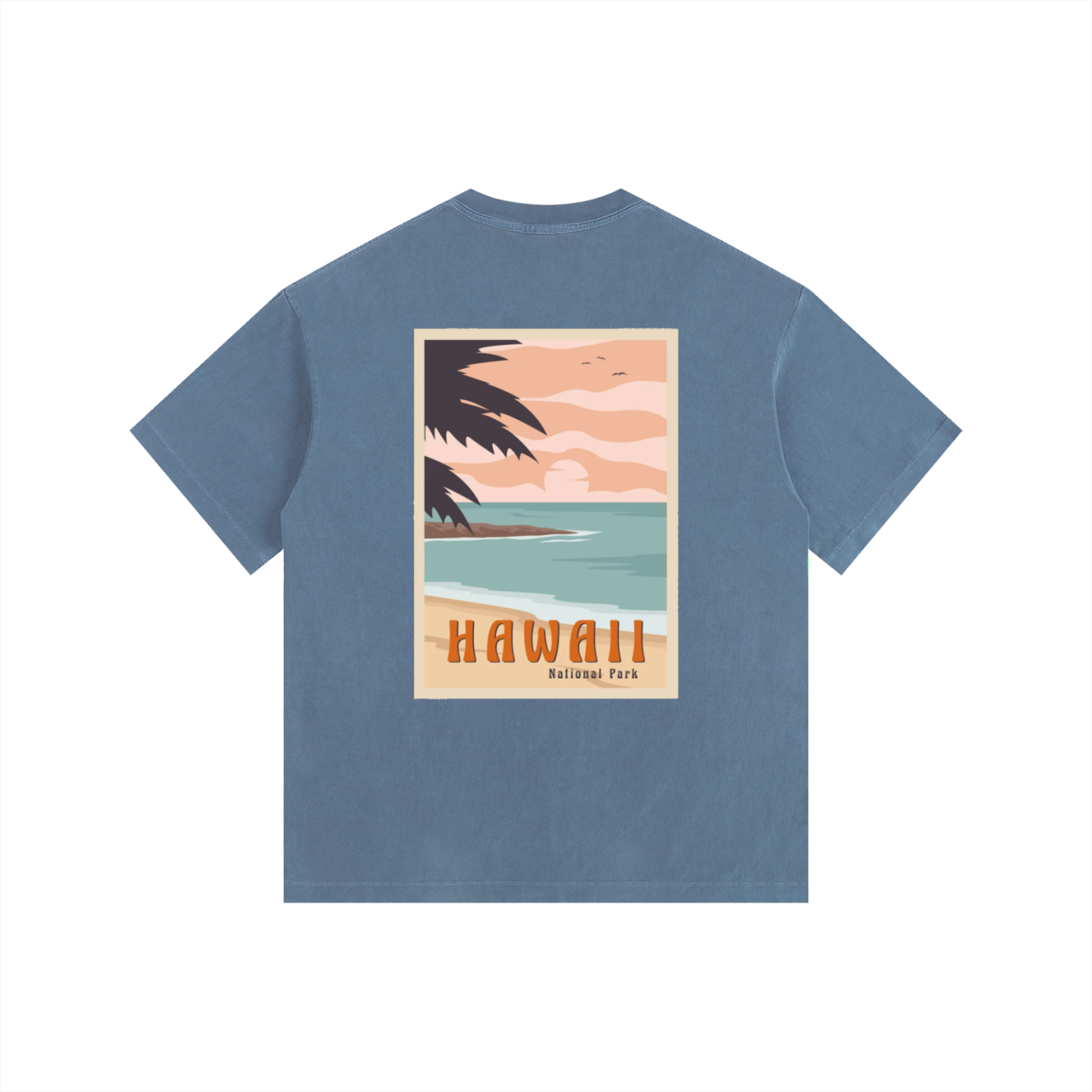 ELDR Washed Oversized T-Shirt - Hawaii Print