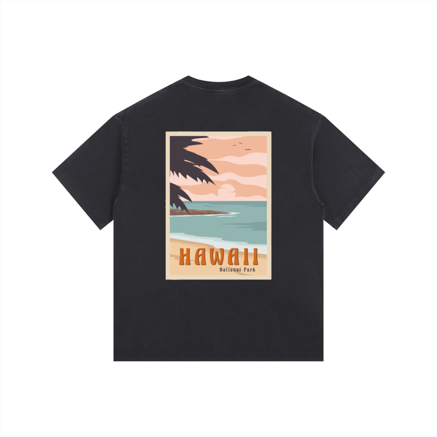 ELDR Washed Oversized T-Shirt - Hawaii Print