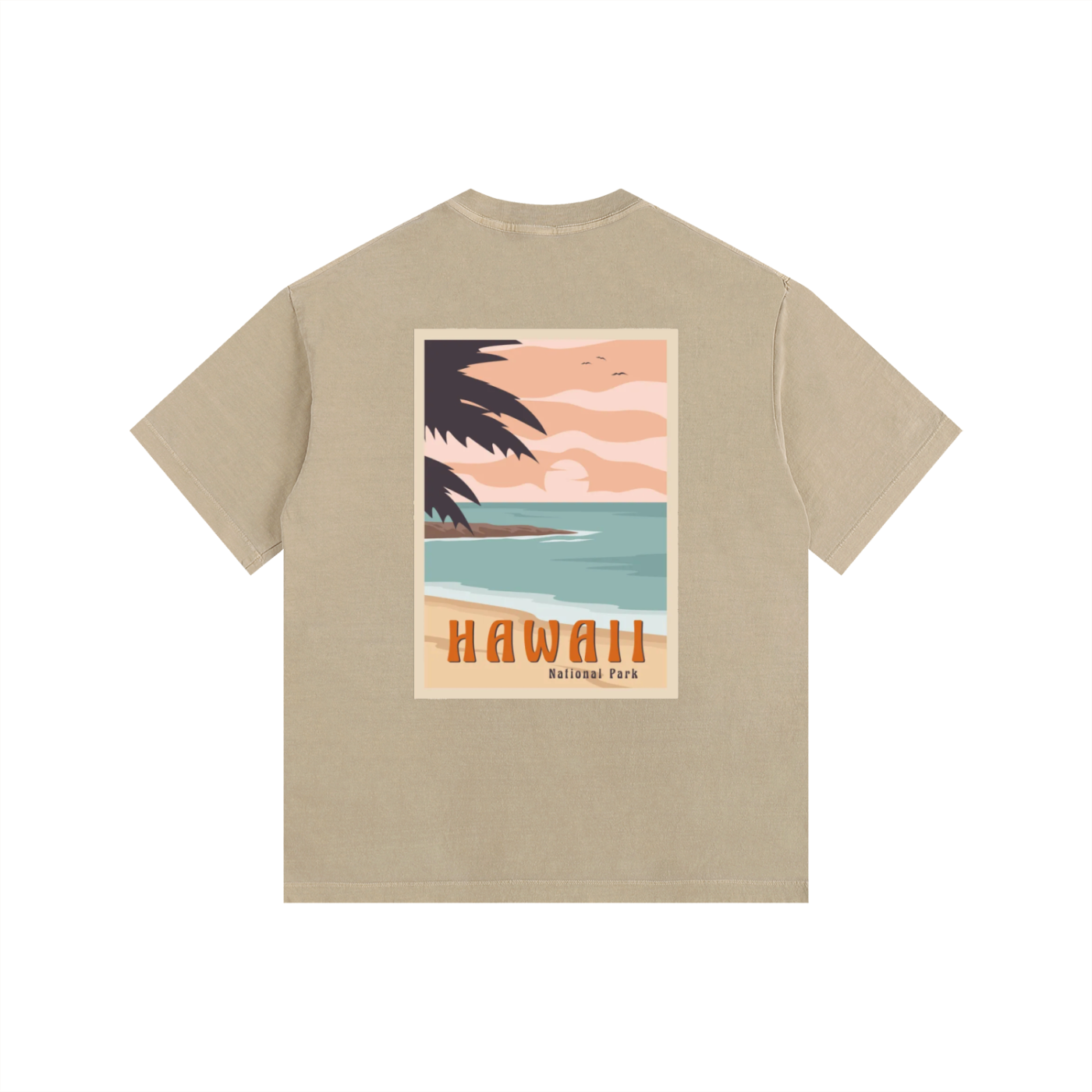 ELDR Washed Oversized T-Shirt - Hawaii Print