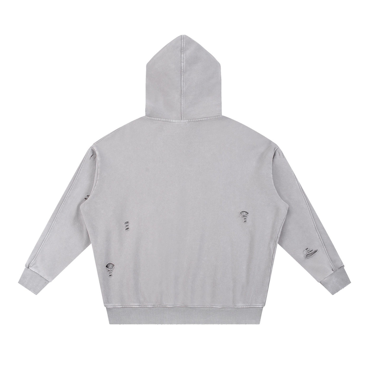 ELDR Snow Washed Distressed Panel Pocket Hoodie