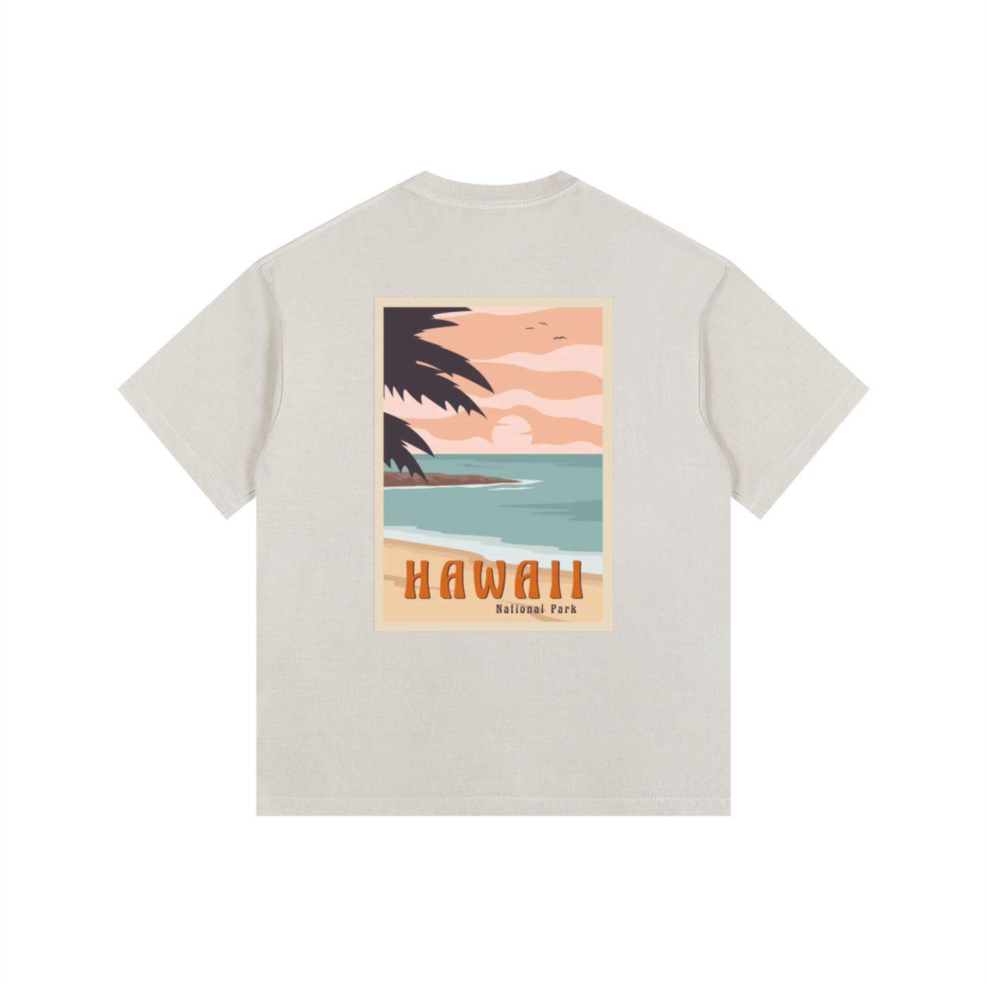 ELDR Washed Oversized T-Shirt - Hawaii Print