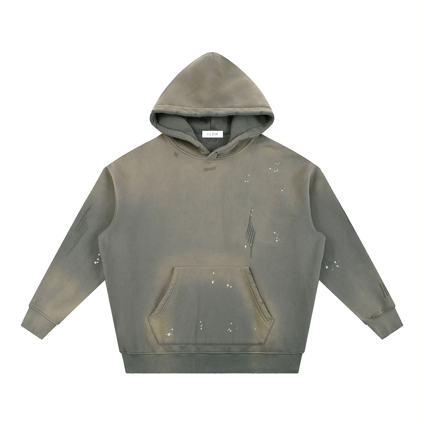 ELDR Vintage Washed Frayed Fleece Hoodie